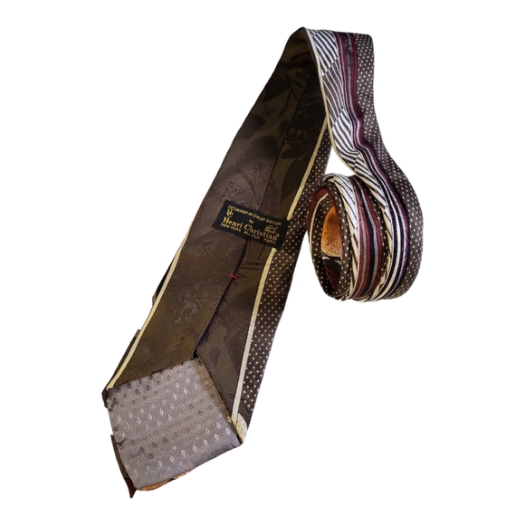 Vintage Henri Christian Designer Silk Abstract Tie / NWT Deadstock Vintage - Picture 4 of 7